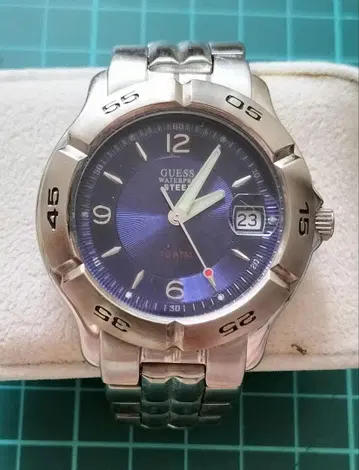 GUESS WATERPRO 쿼츠 손목시계 블루 다이얼