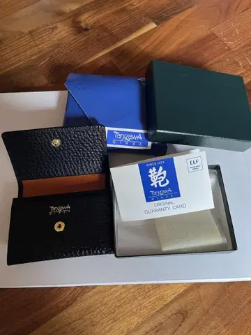 컨디션 최상 긴자 Tanzawa 타니자와 블루 시리즈 가죽 코인 케이스