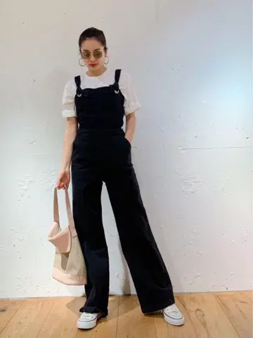 vicente Denim flare overalls 살로펫 블랙
