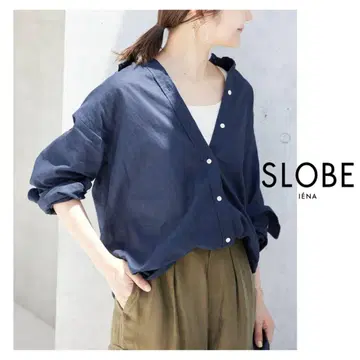 SLOBE IENA 면 린넨 레귤러 셔츠