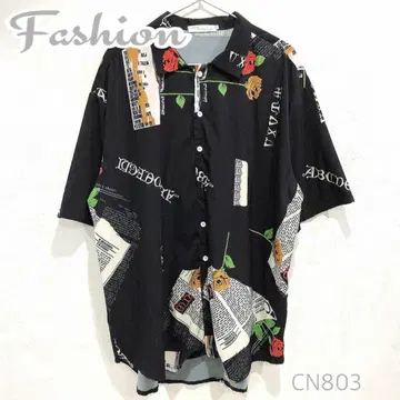 Fashion 빈티지 장미 오버 사이즈 꽃무늬 시어 셔츠
