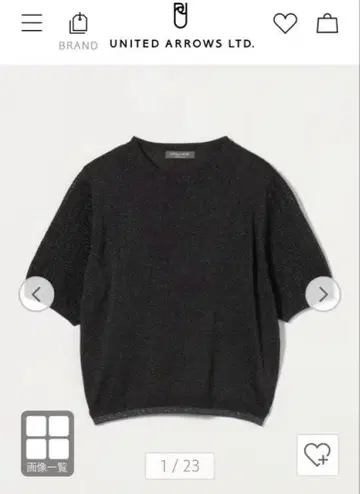 UNITED ARROWS 블랙 니트 반팔 FREE