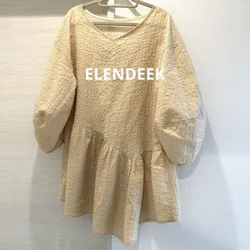 ELENDEEK|코튼|튜닉|페플럼|베이지|플레어