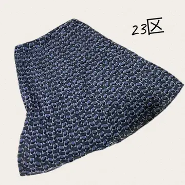 23구 새상품급 개더 스커트 올 패턴 무릎 기장 44 XL