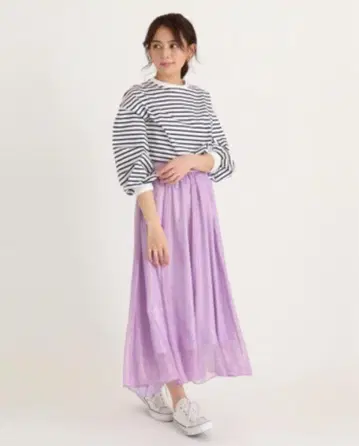FENNEL 라이트 퍼플 플레어 스커트
