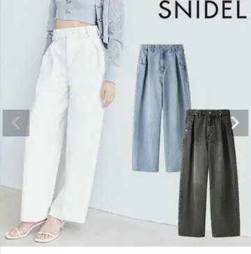 SNIDEL 스나이델 턱 와이드 데님 팬츠 swfp242048