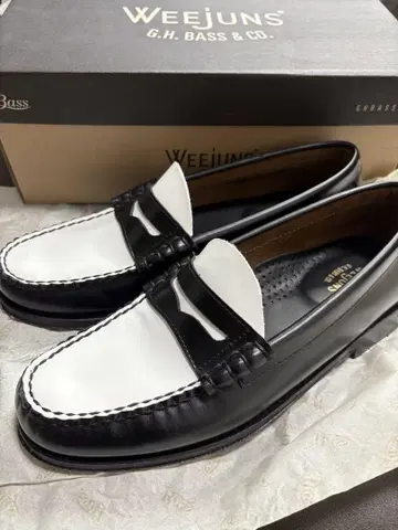 G.H. BASS Weejuns 로퍼 블랙/화이트 UK7.5
