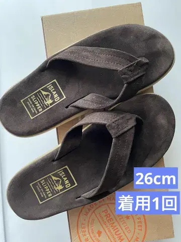 [1회 착용] 스웨이드 아일랜드 슬리퍼 26 샌들 브라운
