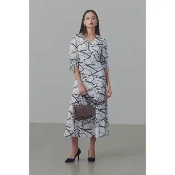 핑키 & 다이앤 이번 시즌 호스 프린트 머메이드 원피스 36