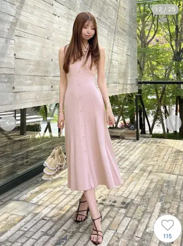 SNIDEL 스나이델 프론트 버튼 니트 원피스