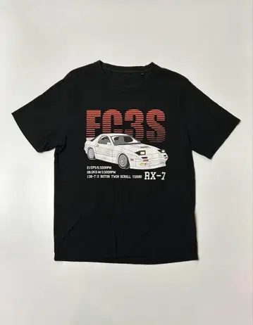 마쓰다 RX-7 FC3S 반팔 티셔츠 블랙 XL 사이즈