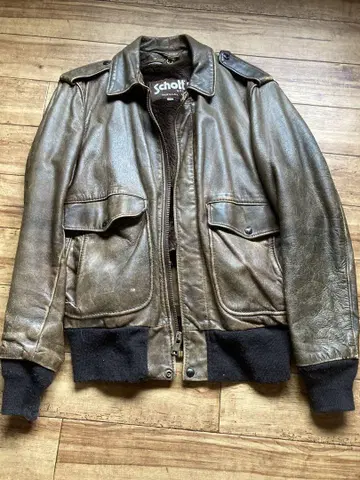 Schott 가죽 플라이트 자켓 브라운 made in USA 34