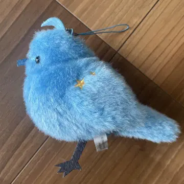 파란색 새 모양 봉제 인형