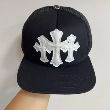CH 블랙 야구 모자 화이트 십자가 자수