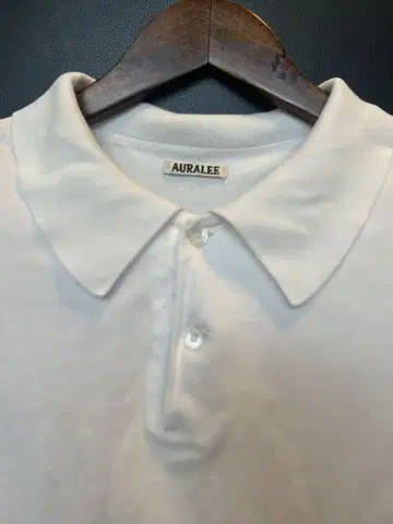 오라리 화이트 코튼 피케 셔츠