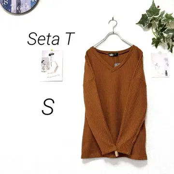 9334 Seta T V넥 와플 티셔츠 S 무지