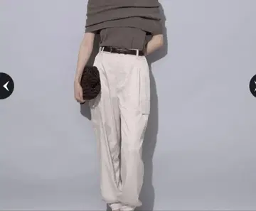 Arpege story 화이트 카고 팬츠 허리밴딩