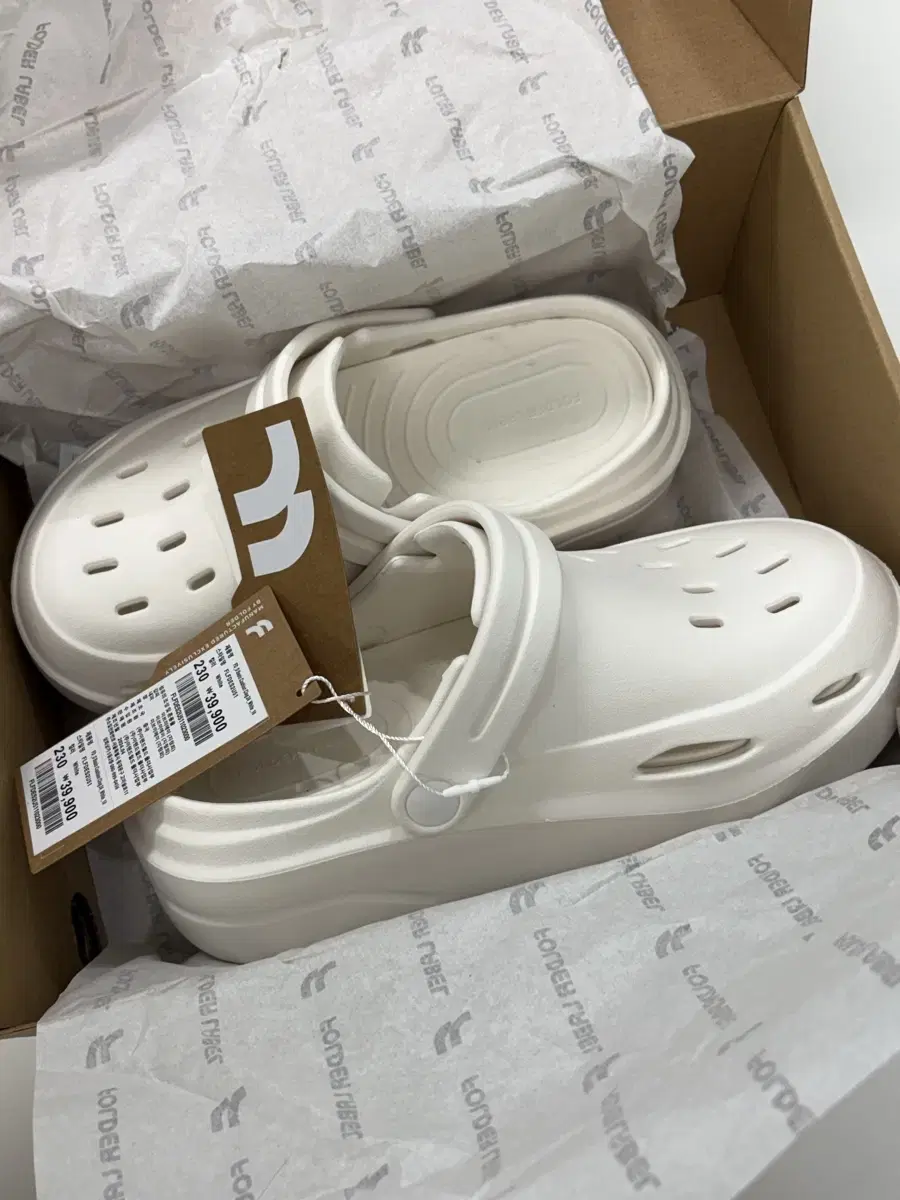 Folder Label Mule White 230 Slippers Sandals New