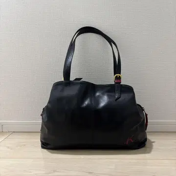 키타무라 2 블랙 가죽 숄더백 kitamura