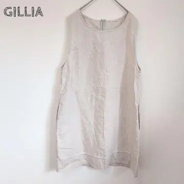 GILLIA 슬리브리스 튜닉 원피스 린넨 100%