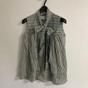 BEATINGHEART 린넨 보타이 블라우스 리본 비딩 하트