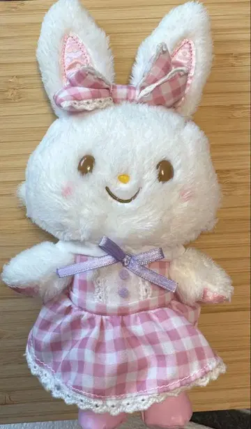 산리오 위시미 멜 깅엄 체크 드레스 핑크