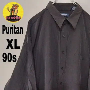 usa 구제 의류 PURITAN 긴팔 버튼 셔츠 XL90s 블랙