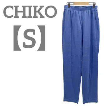 CHIKO [S] 캐주얼 팬츠 면 혼방 전체 밴딩 무지 블루