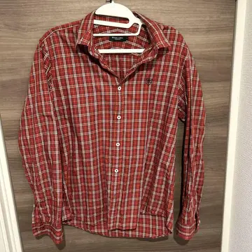 BLACK LABEL Crestbridge 긴팔 셔츠 레드 체크