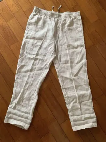 H&M 린넨 릴랙스 핏 팬츠 화이트