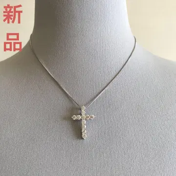 새상품 모이사나이트 실버925 플래티넘 마감 크로스 목걸이