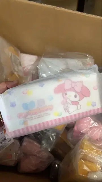 마이멜로디 펜 케이스 화이트 핑크