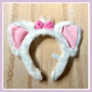 고양이 귀 머리띠 화이트/핑크