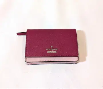 kate spade 카드 케이스 와인 레드/핑크