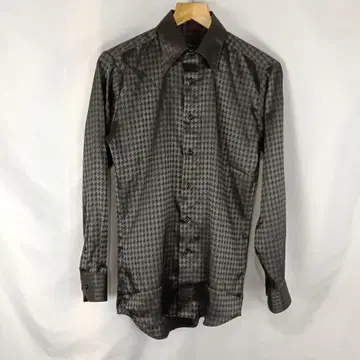 News elegance 광택 하운드투스 체크 긴팔 셔츠 B3228