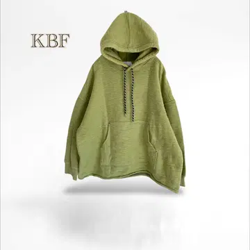KBF] 후드티 옐로우 그린 코튼 100% 후드 넉넉한 드롭 숄더