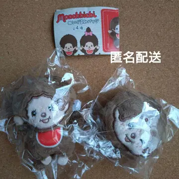 몽치치 봉제 인형 배지 2체 세트