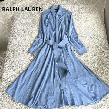 새상품급 RALPH LAUREN 셔츠 원피스 리본 니트 옥스퍼드