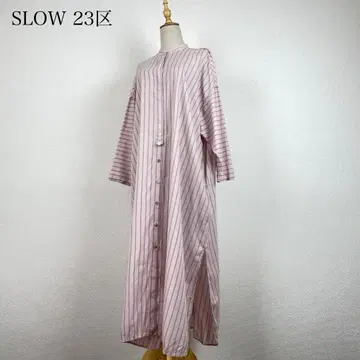 23구 SLOW 밴드 카라 스트라이프 원피스 겉옷