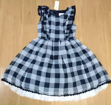mille fille closet 인형 깅엄 체크 원피스 블랙