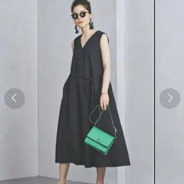 UNITEDARROWS 롱 원피스 슬리브리스 A라인 블랙 블랙
