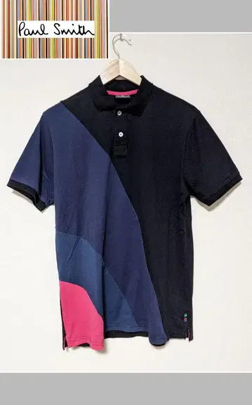 [Paul Smith] 피케 셔츠/반팔/컬러 블록/로고/빅/새상품급
