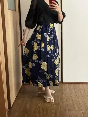 기모노 리메이크 유카타 리메이크 네이비에 수국