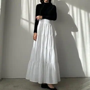 Louere 하이 웨스트 티어드 플레어 스커트