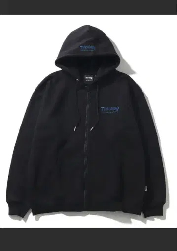 THRASHER MAGAZINE 블랙 풀 지퍼 후디 L