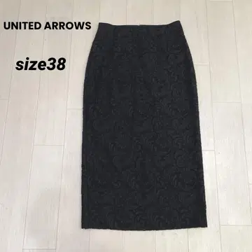 UNITED ARROWS 레이스 타이트 롱 스커트 38 블랙
