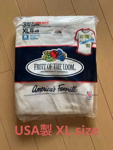 XL 사이즈 FRUIT OF THE LOOM 무지 3P 티셔츠 USA제