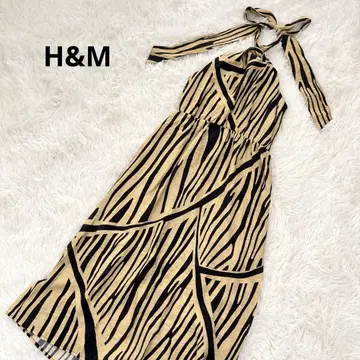 H&M 홀더 넥 원피스 제브라 애니멀 무늬 리조트 바다 비치