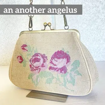 an another angelus 자수 가마구치 숄더백 체인