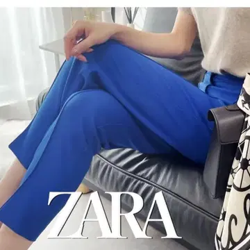 자라 파랑 하이 웨스트 슬랙스